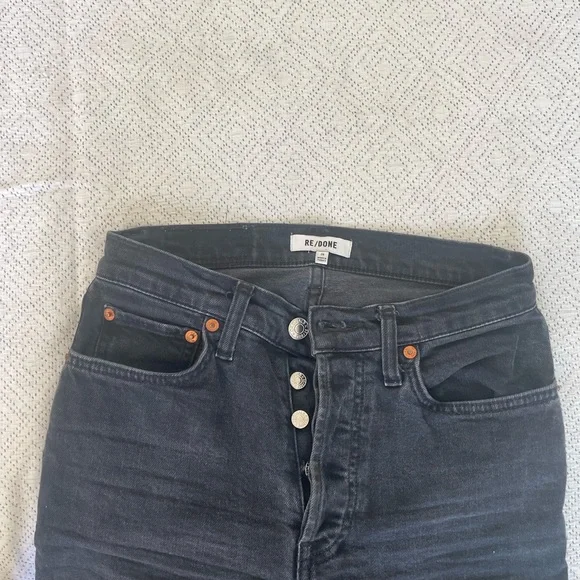 redone black straight leg jeans - Picture 3 of 4